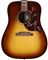 Gibson Hummingbird Studio Walnut A/E Guitar Walnut Burst with Case Body Angled View